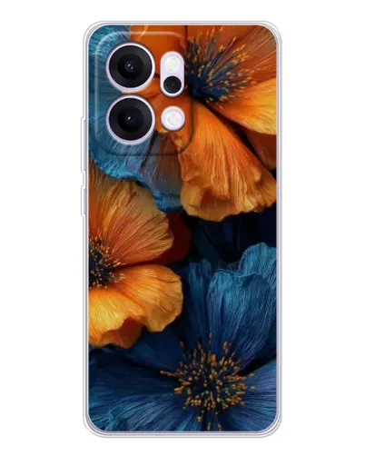 Чехол для OPPO Reno14 с картинкой «Яркая сине-оранжевая флора» Чехол для OPPO Reno14 с картинкой «Яркая сине-оранжевая флора»