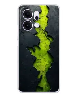 Чехол для OPPO Reno14 с картинкой «Салатовый разлом скалы»