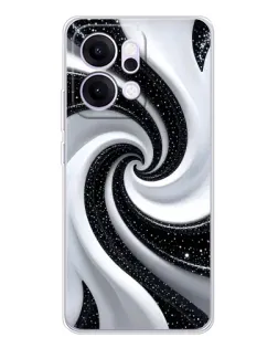 Чехол для OPPO Reno14 с картинкой «Черно-белая спираль»