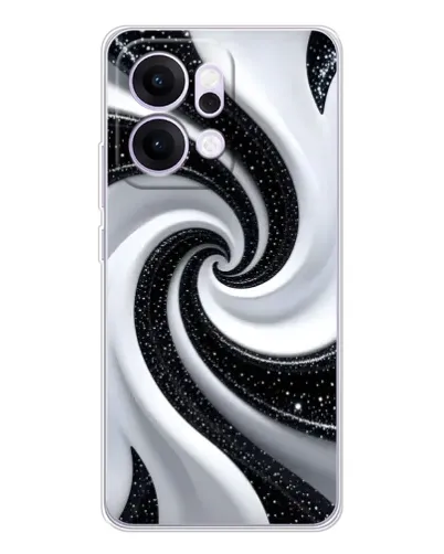 Чехол для OPPO Reno14 с картинкой «Черно-белая спираль»