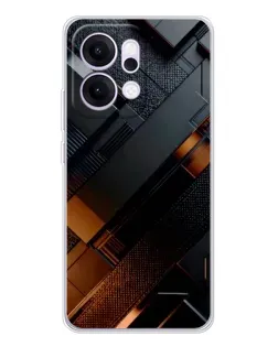 Чехол для OPPO Reno14 с картинкой «Черные геометрические блоки»