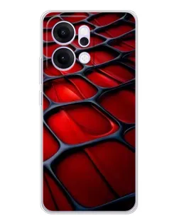 Чехол для OPPO Reno14 с картинкой «Красная глянцевая сетка»