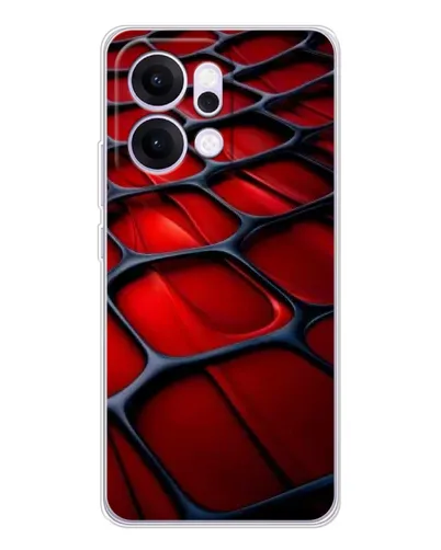 Чехол для OPPO Reno14 с картинкой «Красная глянцевая сетка»
