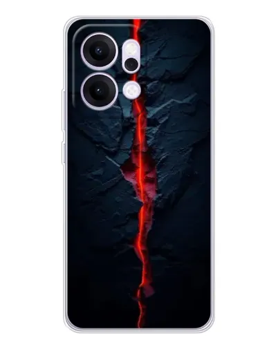 Чехол для OPPO Reno14 с картинкой «Kрасная лавовая трещина»