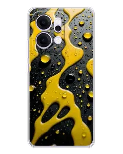 Чехол для OPPO Reno14 с картинкой «Жидкое желтое золото»