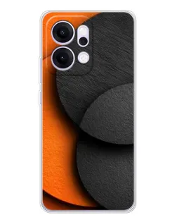 Чехол для OPPO Reno14 с картинкой «Геометрия оранжевых кругов»
