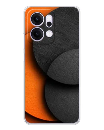 Чехол для OPPO Reno14 с картинкой «Геометрия оранжевых кругов»