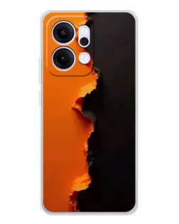 Чехол для OPPO Reno14 с картинкой «Оранжевый разлом»