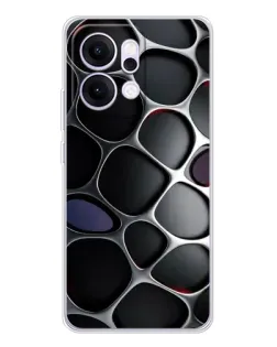 Чехол для OPPO Reno14 с картинкой «Объемная темная решетка»