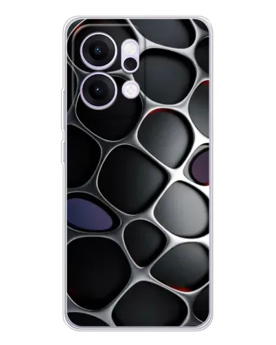 Чехол для OPPO Reno14 с картинкой «Объемная темная решетка»