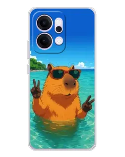 Чехол для OPPO Reno14 с картинкой «Морская капибара» Чехол для OPPO Reno14 с картинкой «Морская капибара»