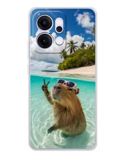 Чехол для OPPO Reno14 с картинкой «Капибара на море» Чехол для OPPO Reno14 с картинкой «Капибара на море»
