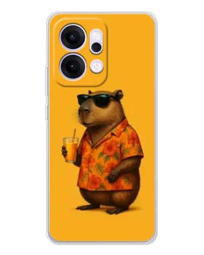Чехол для OPPO Reno14 с картинкой «Капибара на отдыхе»