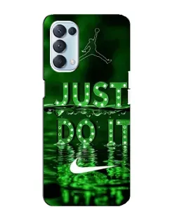 Чехол для OPPO Reno5 4G с картинкой «Зеленый неоновый Nike»