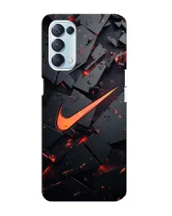 Чехол для OPPO Reno5 4G с картинкой «Nike — эффект разломов»