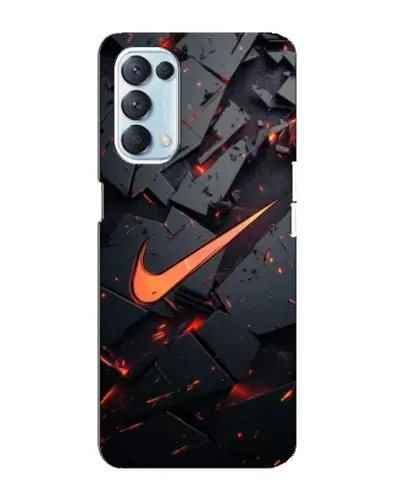 Чехол для OPPO Reno5 4G с картинкой «Nike — эффект разломов»