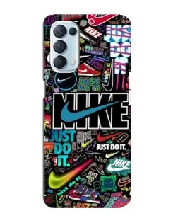 Чохол для OPPO Reno5 4G з картинкою «Яскравий колаж Nike»