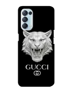Чехол для OPPO Reno5 4G с картинкой «Gucci — серебряный лев»