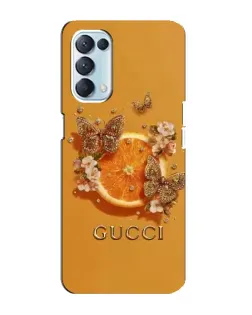 Чехол для OPPO Reno5 4G с картинкой «Gucci — золотые бабочки»