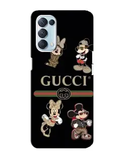 Чехол для OPPO Reno5 4G с картинкой «Gucci — герои Disney и монограмма»