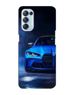 Чехол для OPPO Reno5 4G с картинкой «Голубая BMW M4»