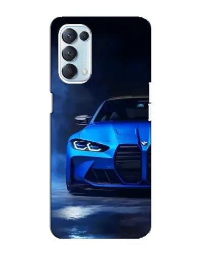Чехол для OPPO Reno5 4G с картинкой «Голубая BMW M4»
