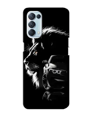 Чехол для OPPO Reno5 4G с картинкой «BMW и лев»