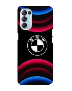 Чехол для OPPO Reno5 4G с картинкой «Логотип BMW и неоновые дуги»