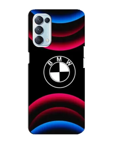 Чехол для OPPO Reno5 4G с картинкой «Логотип BMW и неоновые дуги»