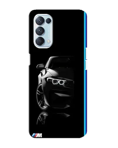 Чехол для OPPO Reno5 4G с картинкой «Силуэт BMW в темноте»