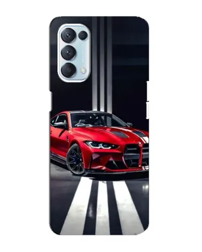 Чехол для OPPO Reno5 4G с картинкой «Красная BMW на дороге»
