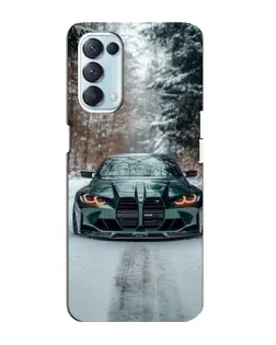 Чехол для OPPO Reno5 4G с картинкой «BMW в зимнем лесу»