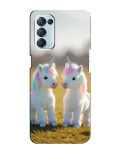 Чехол для OPPO Reno5 4G с картинкой «Пара единорогов»