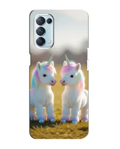 Чехол для OPPO Reno5 4G с картинкой «Пара единорогов»