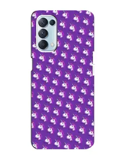 Чехол для OPPO Reno5 4G с картинкой «Единороги на фиолетовом»