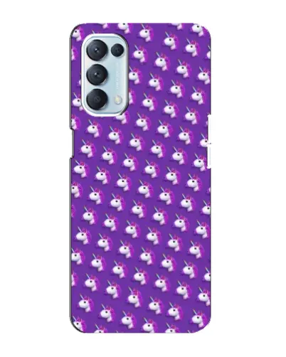 Чехол для OPPO Reno5 4G с картинкой «Единороги на фиолетовом»