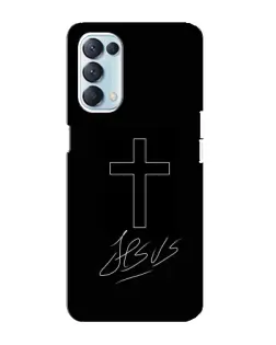 Чохол для OPPO Reno5 4G з картинкою «Графічний хрест Jesus»