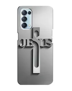 Чохол для OPPO Reno5 4G з картинкою «Металевий хрест Jesus»