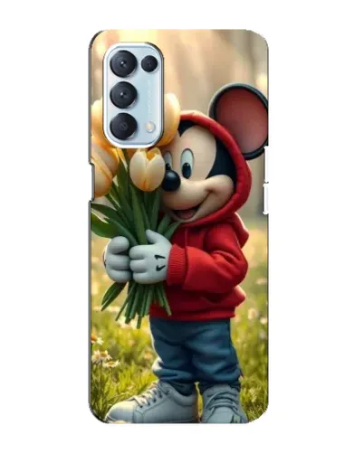 Чехол для OPPO Reno5 4G с картинкой «Микки с тюльпанами»