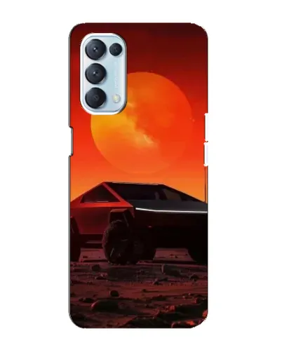 Чехол для OPPO Reno5 4G с картинкой «Cybertruck на Марсе»