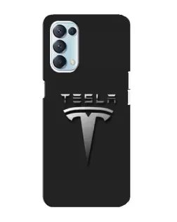 Чехол для OPPO Reno5 4G с картинкой «Стальной логотип Tesla»
