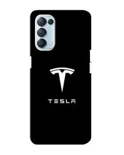 Чехол для OPPO Reno5 4G с картинкой «Tesla White Logo»