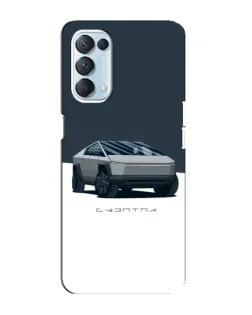 Чехол для OPPO Reno5 4G с картинкой «Серебристый Cybertruck Tesla»
