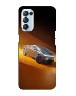 Чехол для OPPO Reno5 4G с картинкой «Cybertruck в пустыне»