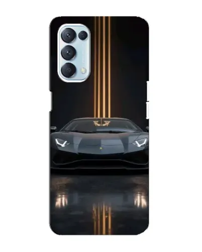 Чохол для OPPO Reno5 4G з картинкою «Lamborghini золоті лінії»