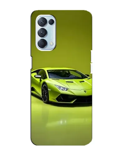 Чохол для OPPO Reno5 4G з картинкою «Салатовий Lamborghini Huracan»