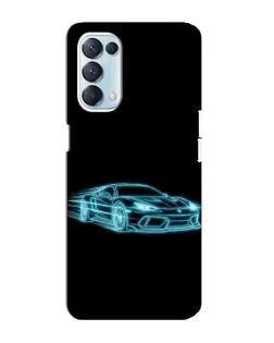 Чохол для OPPO Reno5 4G з картинкою «Неоновий контур Lamborghini»