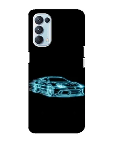 Чохол для OPPO Reno5 4G з картинкою «Неоновий контур Lamborghini»