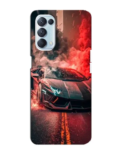 Чохол для OPPO Reno5 4G з картинкою «Lamborghini червоний дим»