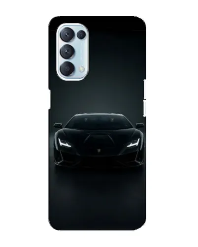 Чохол для OPPO Reno5 4G з картинкою «Чорний Lamborghini Aventador»